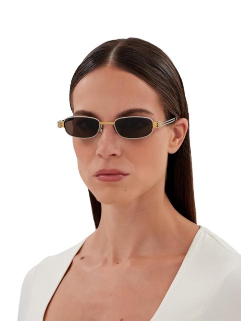 Bottega Veneta Women's Bolt 50MM Rectangular Sunglasses - Silver Gold Brown