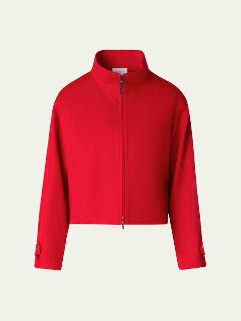 AKRIS Wool-Cashmere Crop Zip Jacket