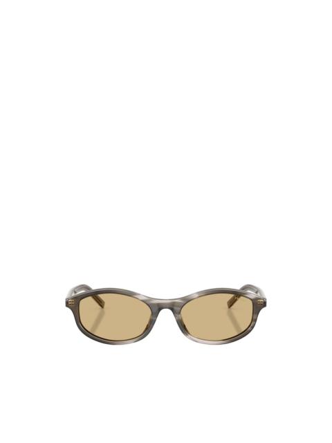 Prada striped oval-frame sunglasses