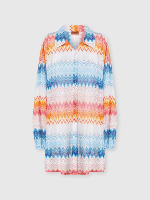 Missoni Oversized shirt in zig zag lamé viscose blend