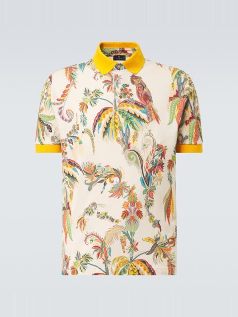 Etro Printed cotton piqué polo shirt