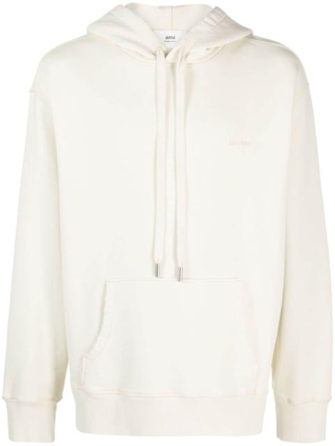AMI Paris logo-embroidered cotton hoodie