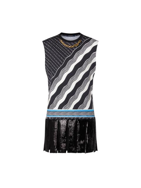 Louis Vuitton Monogram Wave Sequin Panel T-Shirt Dress