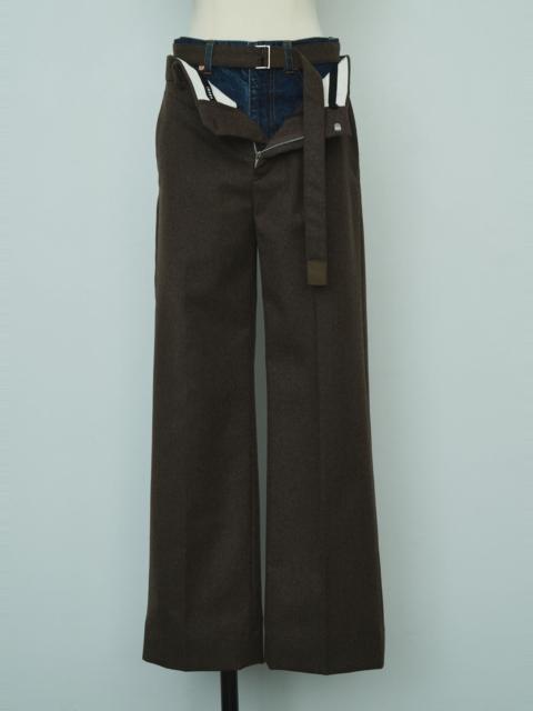 sacai Wool Flannel x Denim Pants