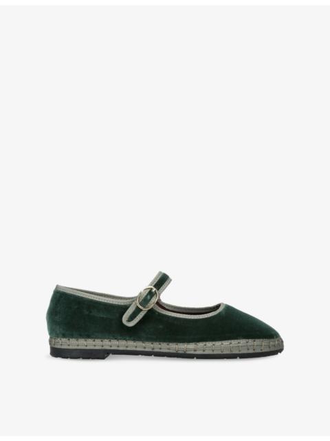 FLABELUS Jay Velvet Mary Jane Flats