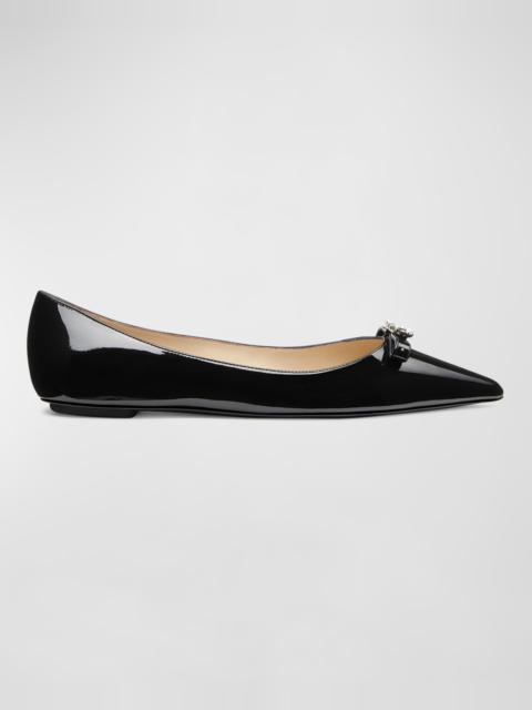 Diana Patent Bow Ballerina Flats