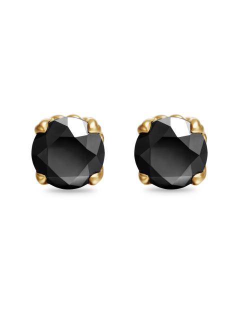 DAVID YURMAN Men's Stud Earring in 18K Yellow Gold - Black Diamond