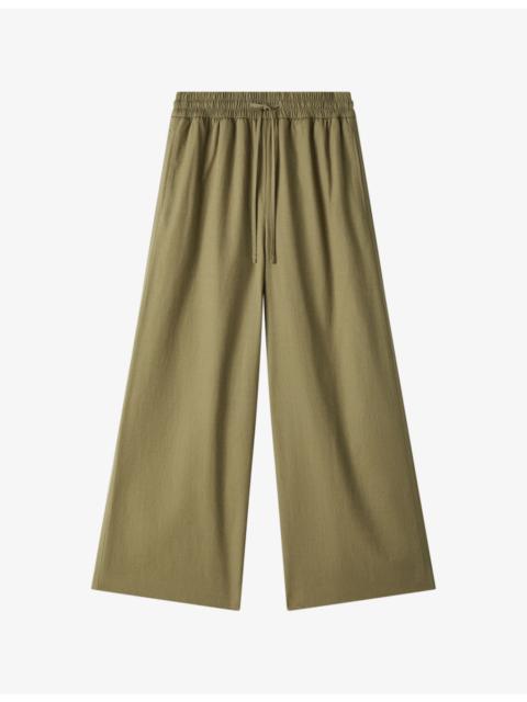 JOSEPH Thurla Wide-Leg Cotton Trousers