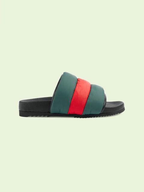 GUCCI Women's padded Web slide sandal