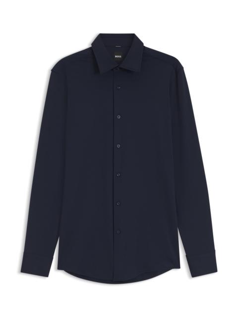BOSS SLIM-FIT SHIRT IN ITALIAN-MADE PERFORMANCE-STRETCH JERSEY