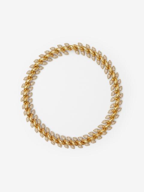 Burberry Gold-plated Pavé Spear Chain Necklace