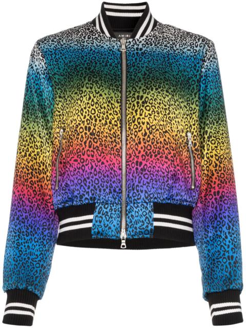AMIRI leopard rainbow bomber jacket