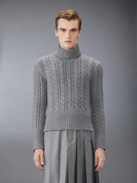 Thom Browne Classic Cashmere Cable Turtle Neck