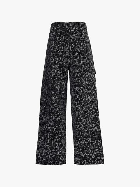 P10 oversized embellished denim jeans