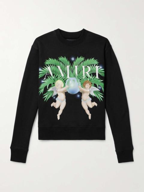 AMIRI Airbrush Cherub Logo-Print Cotton-Jersey Sweatshirt