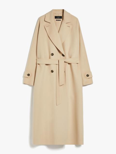 AFFETTO Long wool and technical fabric trench coat