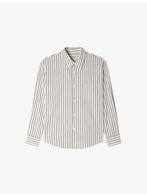 Sandro Striped Long-Sleeve Cotton Shirt