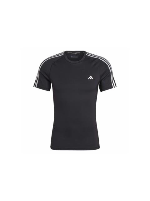 adidas adidas Techfit 3-Stripes Training Tee Black