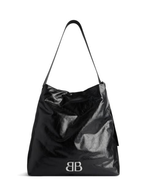BALENCIAGA Men's Monaco Medium Hobo Bag in Black