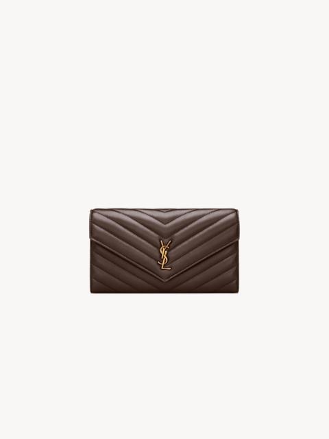 SAINT LAURENT CASSANDRE LARGE FLAP WALLET IN LAMBSKIN