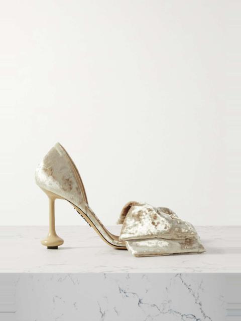 Loewe Toy bow-detailed crushed-velvet sandals