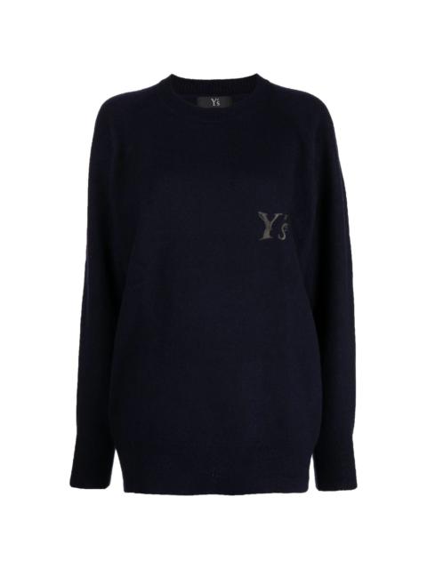 Y's logo-embroidered crew-neck jumper