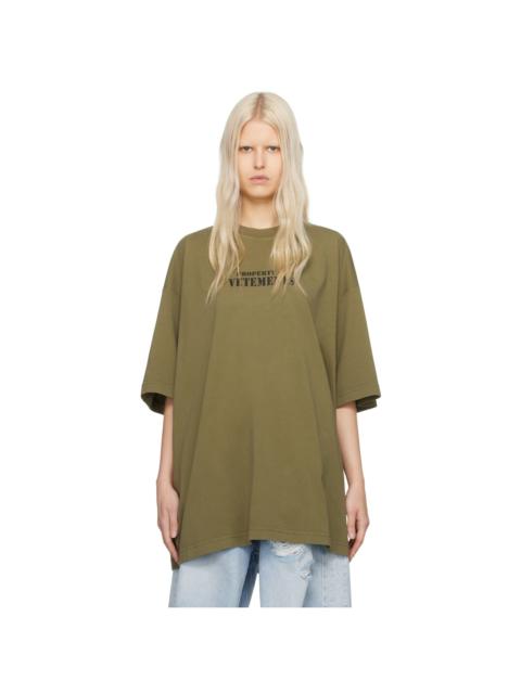 Khaki 'Property Of Vetements' T-Shirt