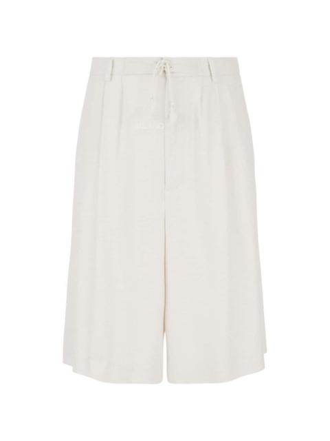 GCDS logo-embroidered pleated bermuda shorts