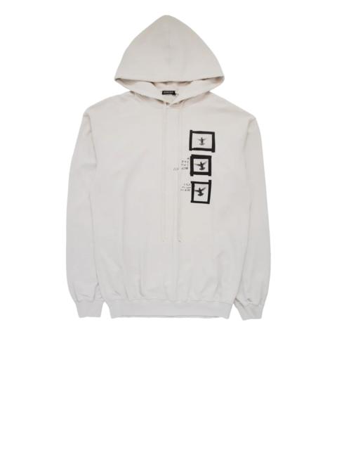 Ann Demeulemeester Ann Demeulemeester  Ollie High Comfort Hoody With "Doves" Print Ivory
