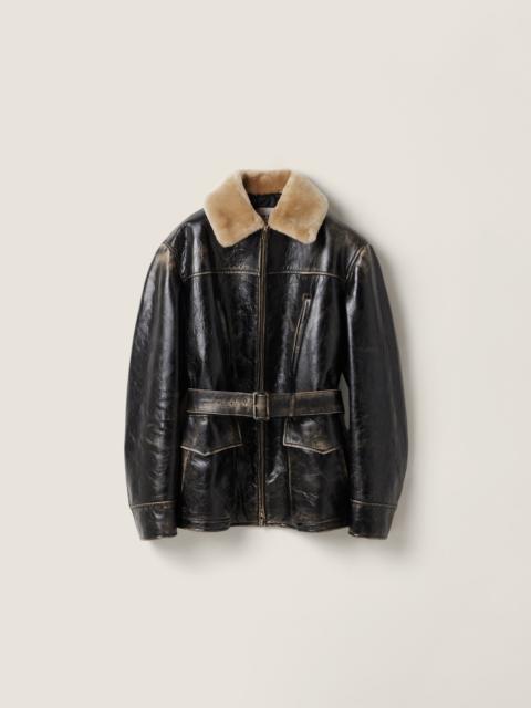 Miu Miu Calf leather caban jacket