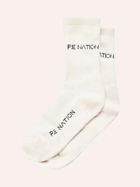P.E NATION SIGNATURE SOCK IN WHISPER WHITE