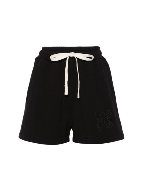 logo-embroidered cotton track shorts