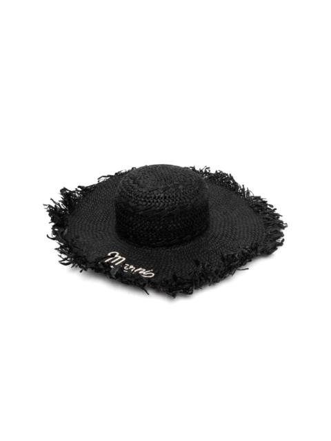logo-embroidered wide-brim hat