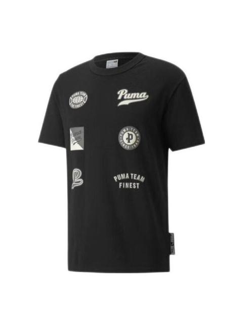 PUMA Team Statement Short Sleeve T-Shirt 'Black' 536921-01