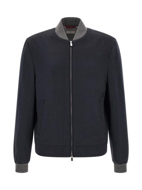 Brunello Cucinelli Light Flannel Bomber Jacket