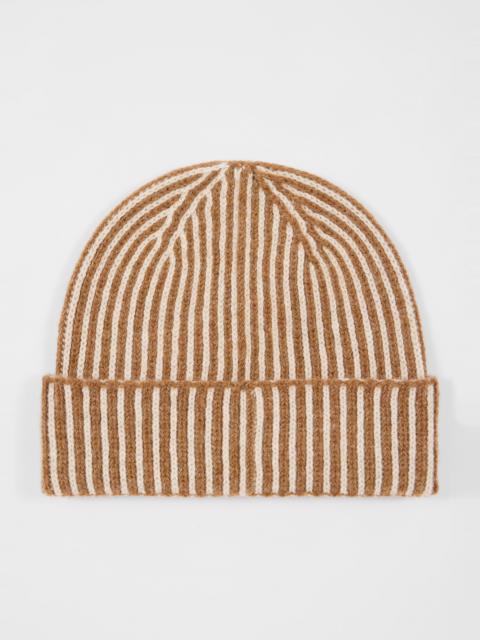 Paul Smith Women's Tan Lambswool Ribbed Beanie
