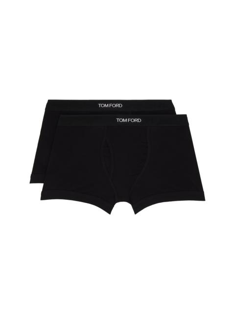 TOM FORD Two-Pack Black Cotton Boxer Briefs