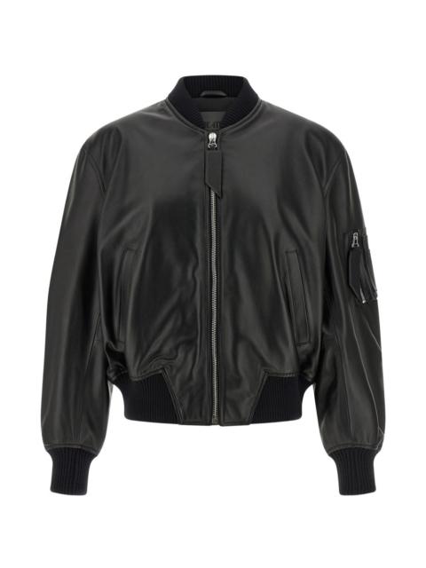 THE ATTICO ribbed leather bomber jacket