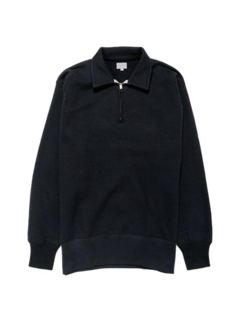 The Real McCoys The Real McCoy’s MC24115 10 Oz. Loopwheel 1/4 Zip Sweatshirt Black