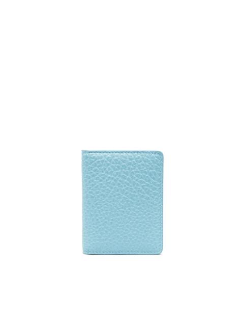 Four-stitch logo leather wallet