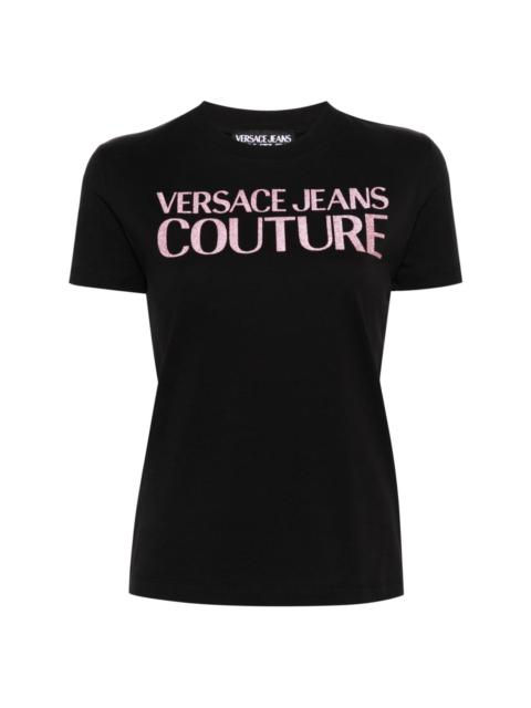 VERSACE JEANS COUTURE glittered-logo cotton T-shirt