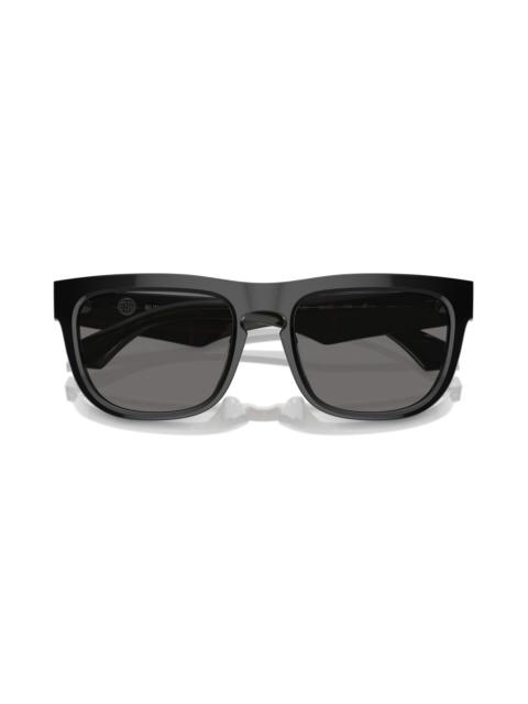 burberry 56mm Polarized Square Sunglasses in Shiny Black at Nordstrom