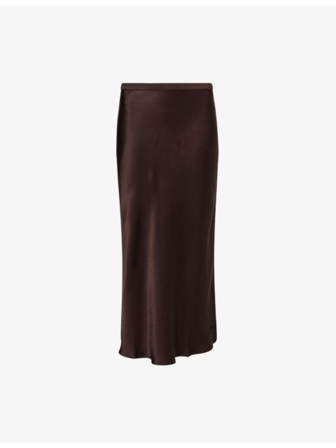 ANINE BING Bar Silk Midi Skirt