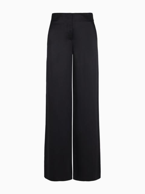 GIORGIO ARMANI Loose-fitting trousers in double silk-satin