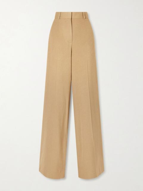 The Row Dender silk-twill wide-leg pants Camel