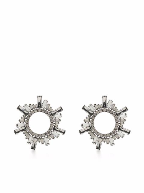 Amina Muaddi round crystal stud earrings