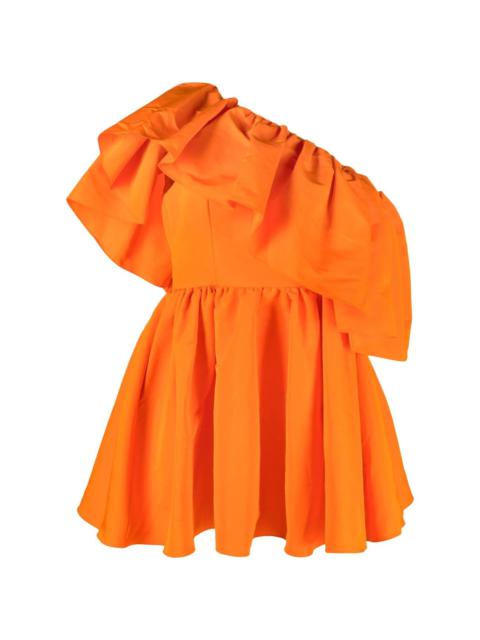 ruffle-shoulder mini dress