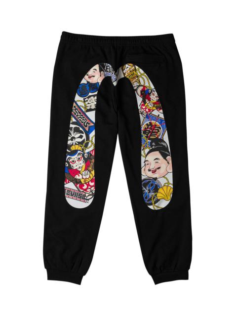 EVISU Japanese Kite Daicock Printed Sweatpants