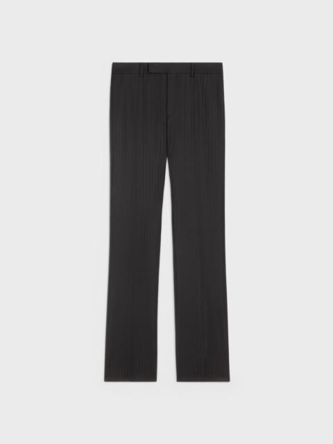 FLARED CROPPED PANTS IN STRIPED WOOL