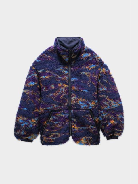 OVERSIZED ZIP-UP FLEECE JACKET - NAVY SWIRL | R13